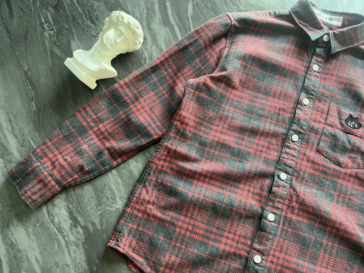 Ne-Net Ne-net : Plaid Tartan Red Black Pattern Cat Nya Size US M / EU 48-50 / 2 - 4 Thumbnail