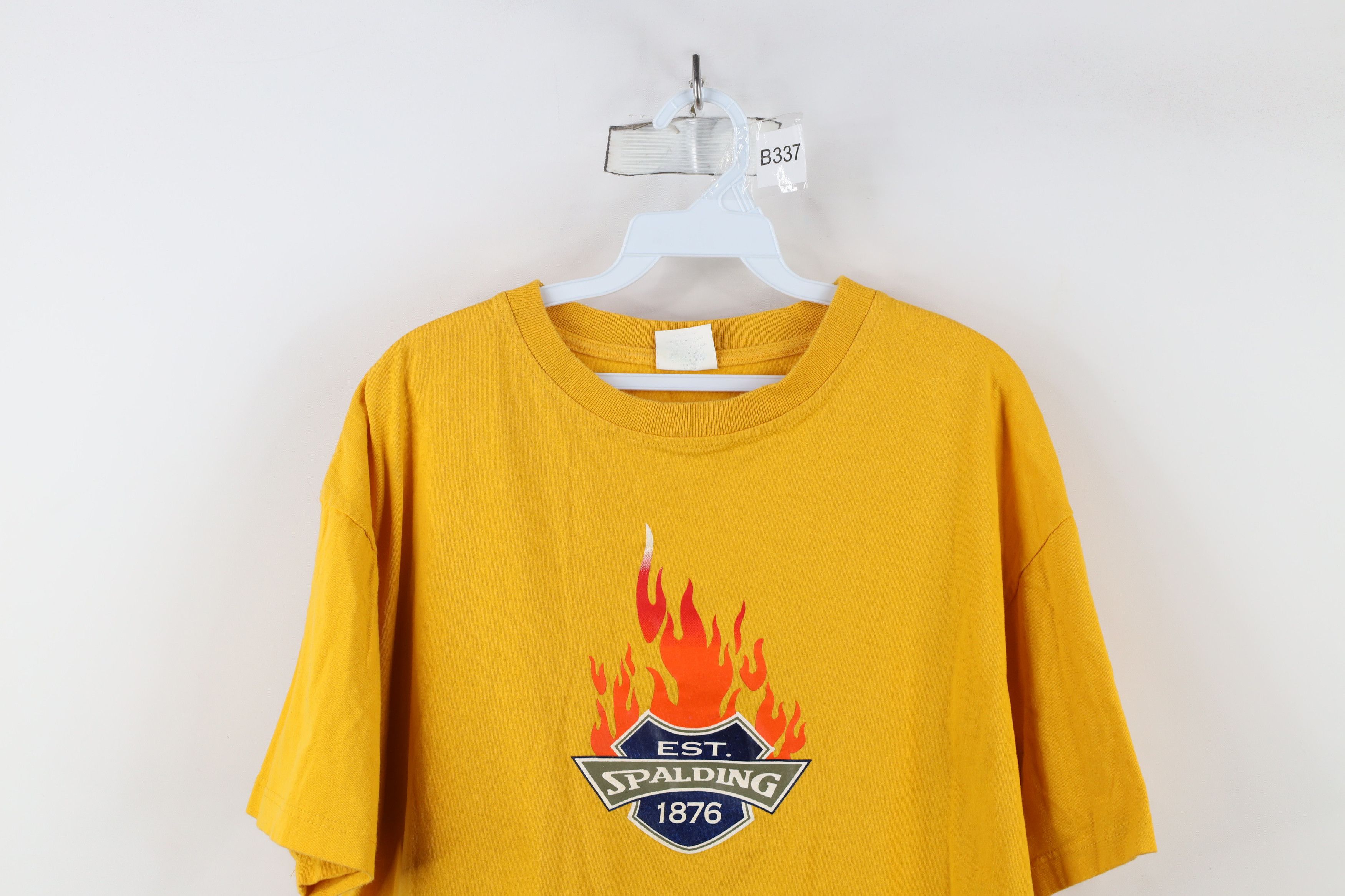 Vintage Vintage 90s Spalding Fire Flames Short Sleeve T-Shirt Yellow Size US L / EU 52-54 / 3 - 2 Thumbnail
