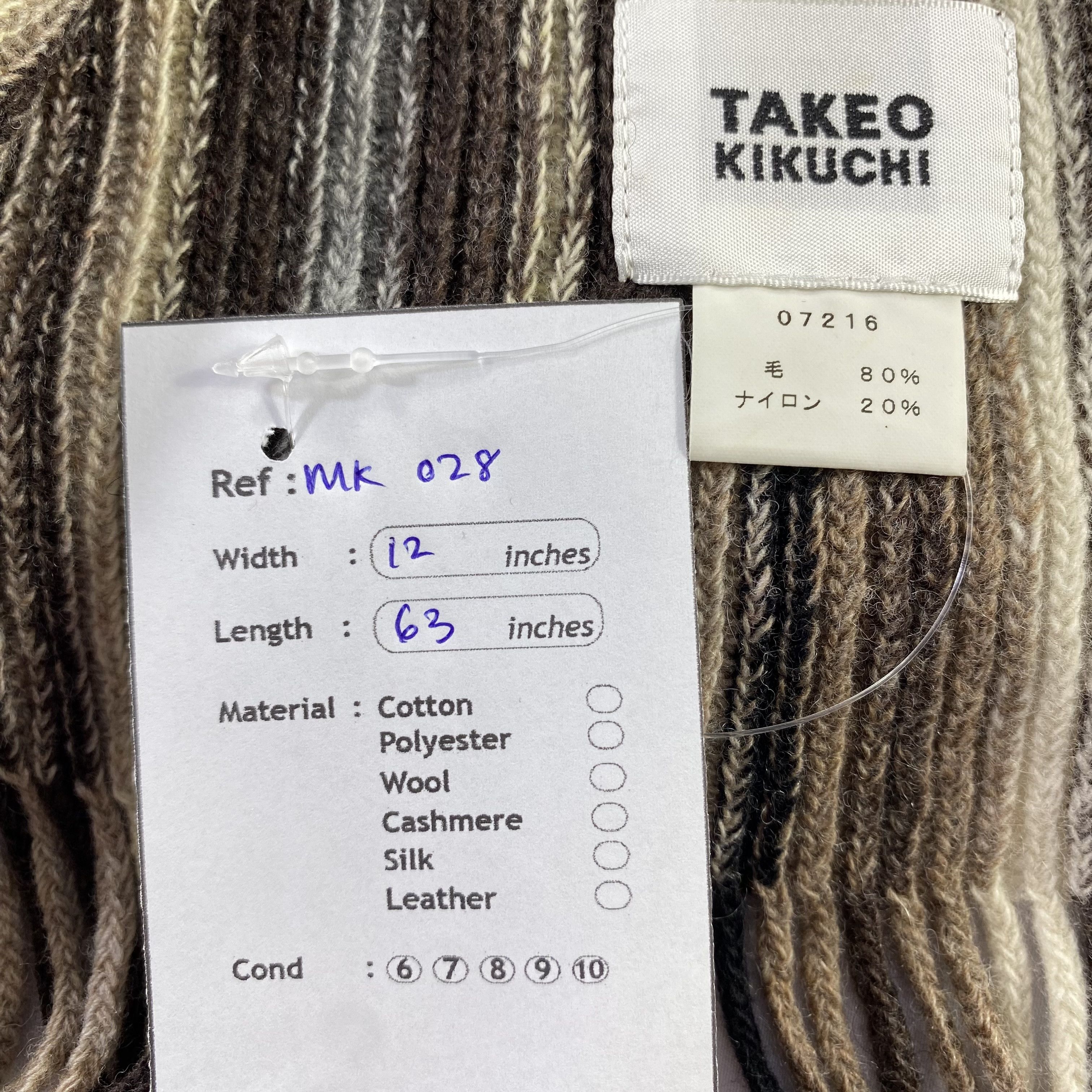 Japanese Brand × Takeo Kikuchi Takeo Kikuchi Scarf Neck Wrap Wool Muffler Size ONE SIZE - 6 Thumbnail