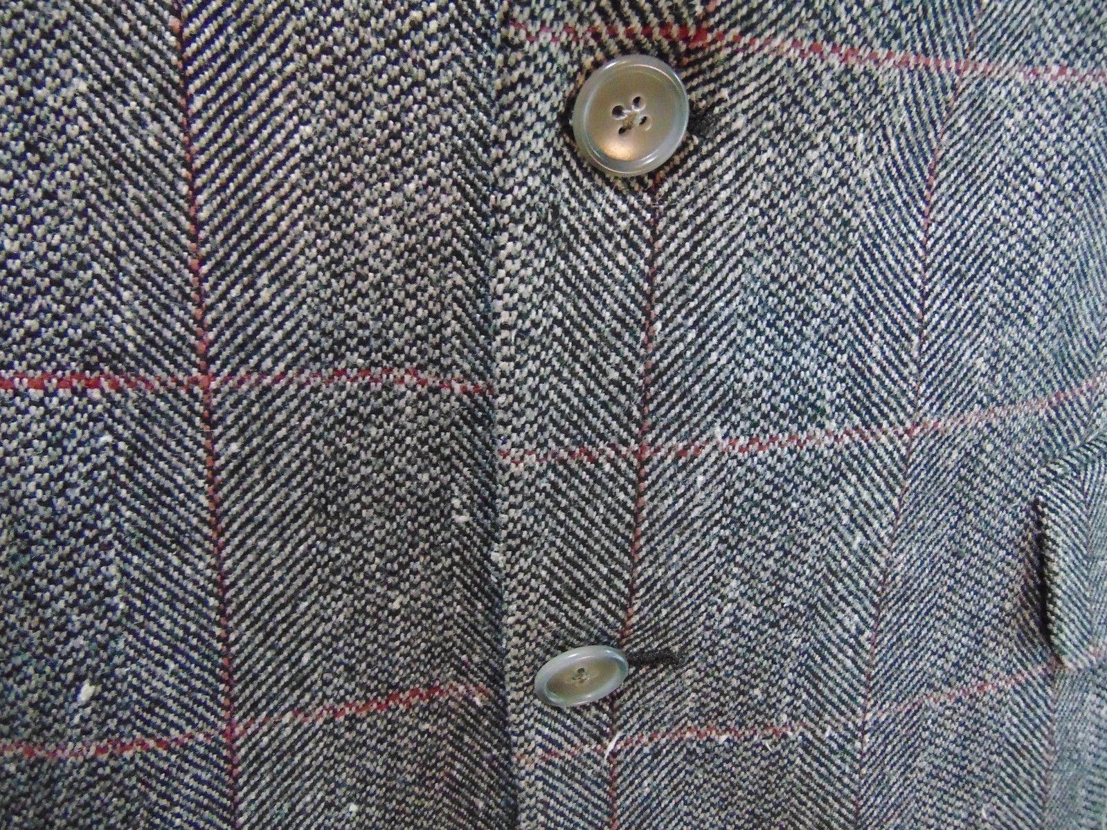 Burberry Burberrys Vintage Tweed Windowpane Blazer 42 Gray Size 42R - 5 Thumbnail