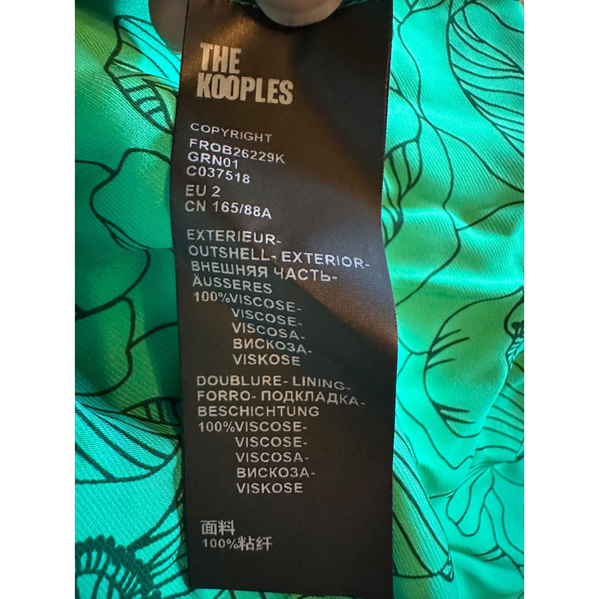 The Kooples The Kooples Green Graphic Poppies Maxi Dress Cut-Out Back Si Size M / US 6-8 / IT 42-44 - 5 Thumbnail