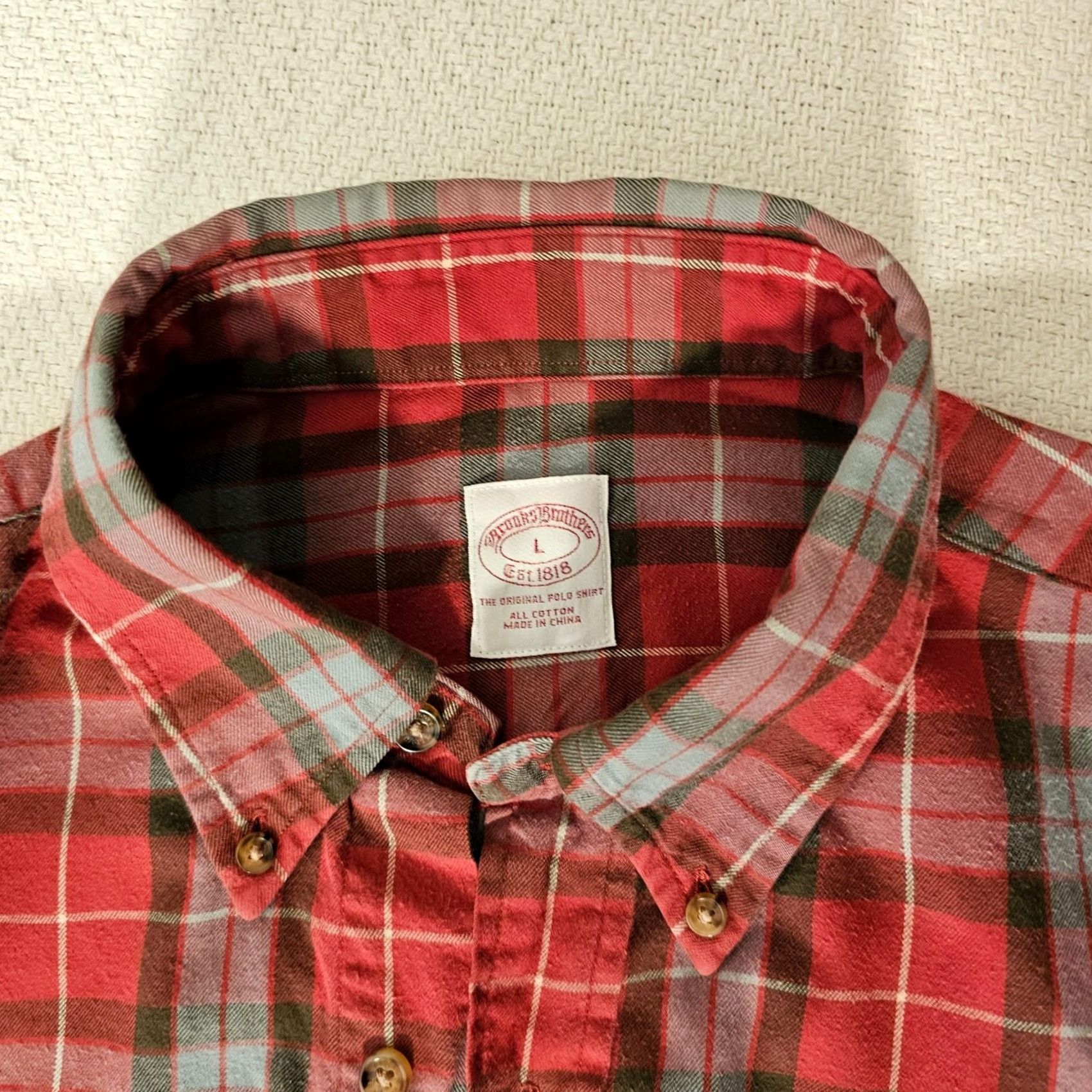 Brooks Brothers Brooks Brothers Shirt Men Large Red Plaid Flannel Button-Up Long Sleeve Size US L / EU 52-54 / 3 - 2 Thumbnail