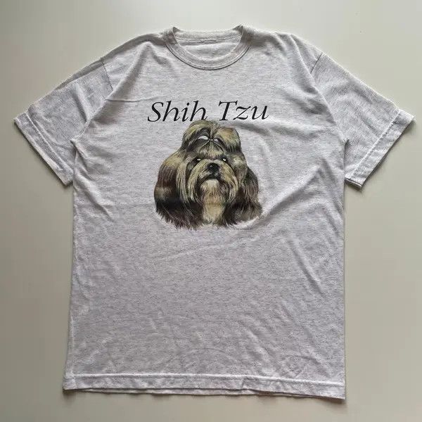 Vintage Vintage 90s Shih Tzu Dog Art Animal Art T Shirt Large Rare Size US L / EU 52-54 / 3 - 1 Thumbnail