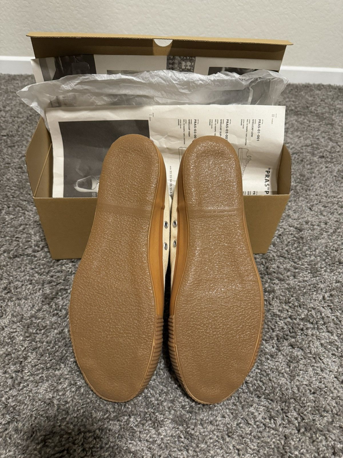 Japanese Brand PRAS SHELLCAP LOW SNEAKERS KINARI/GUM Size US 11 / EU 44 - 4 Thumbnail