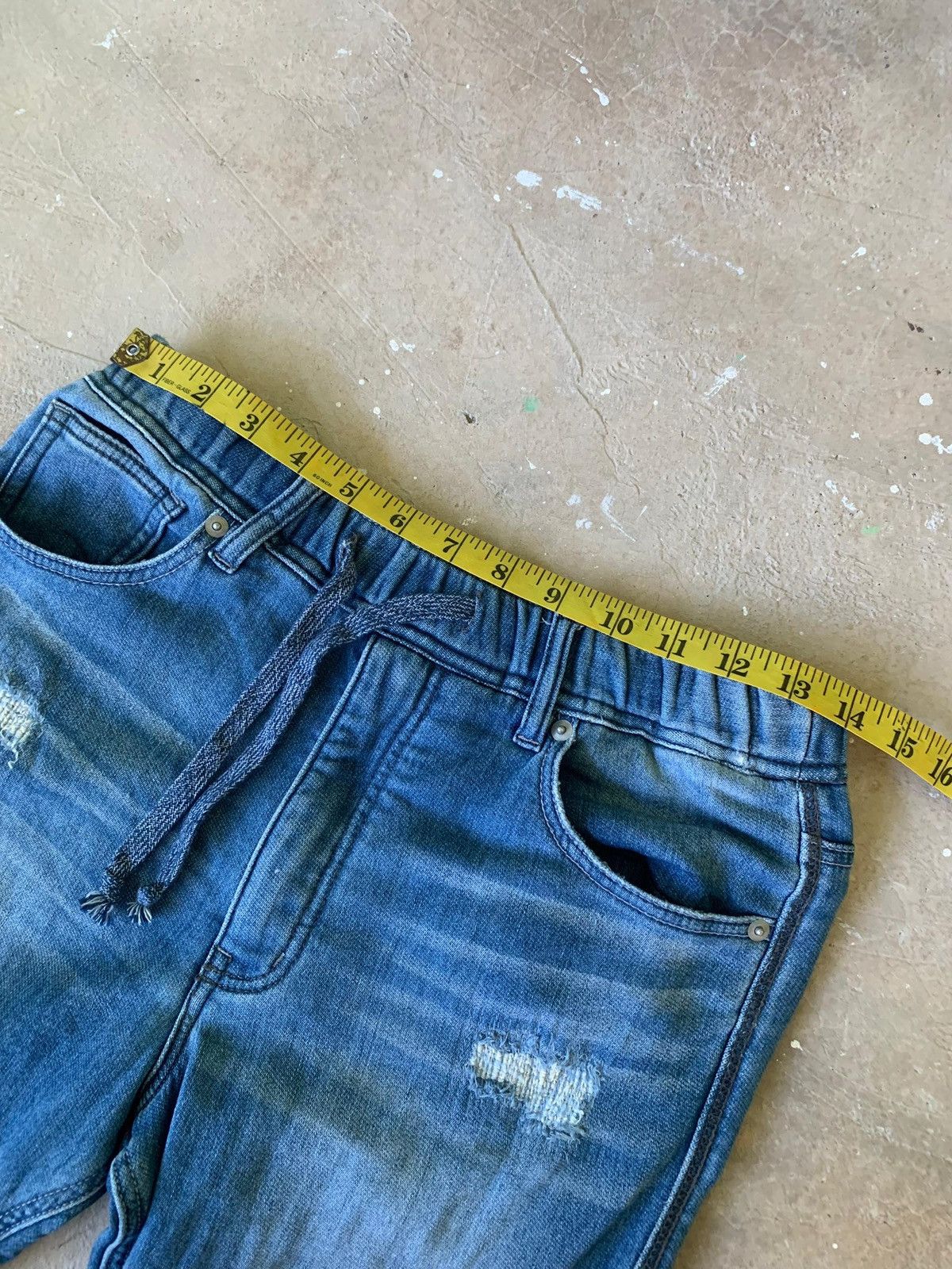 MOUSSY AZUL by Moussy Distressed Drawstring Denim Size US 28 / EU 44 - 13 Thumbnail