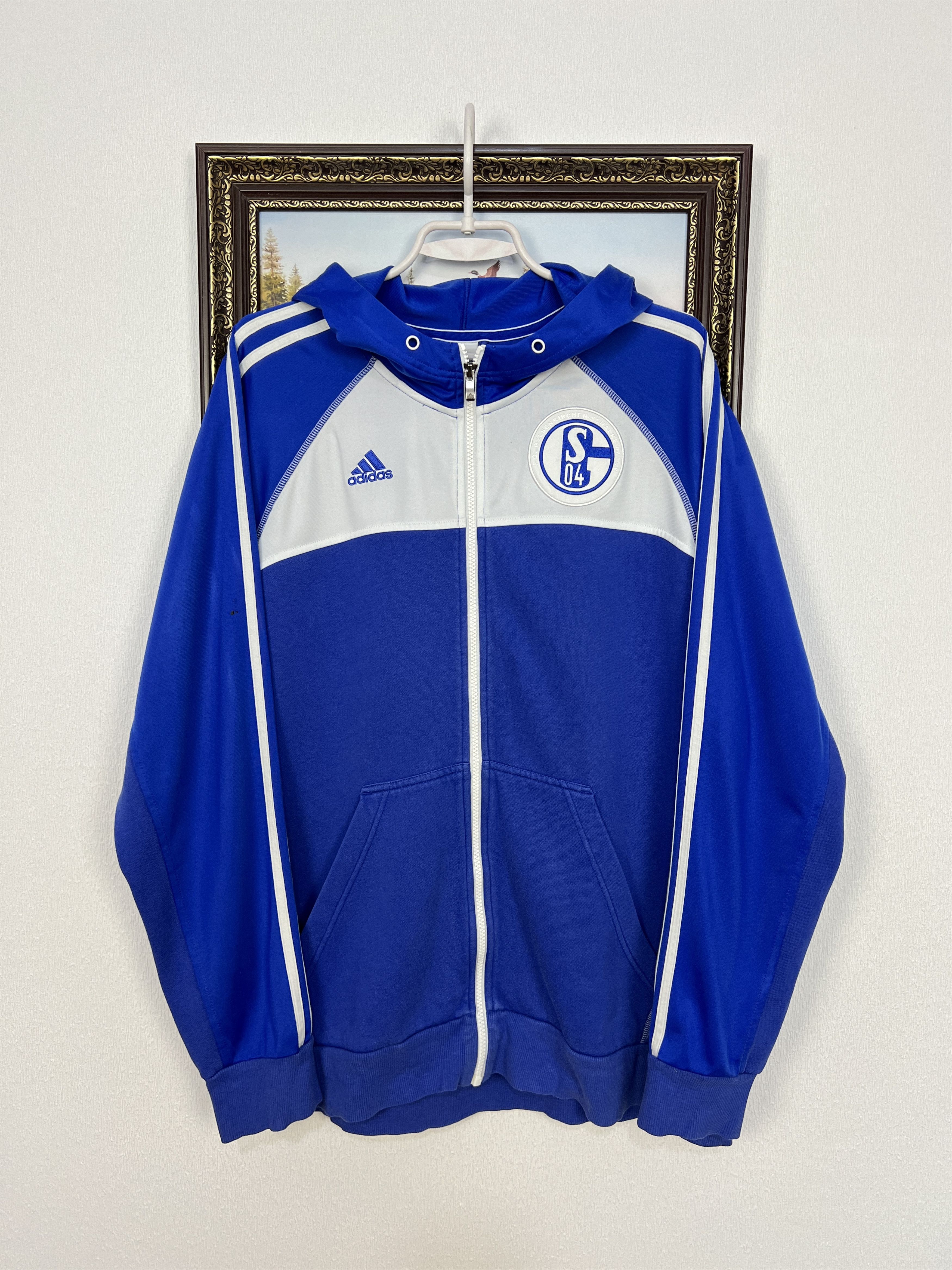 Vintage Adidas FC Schalke 04 Football Jacket Soccer Blue - Main Image