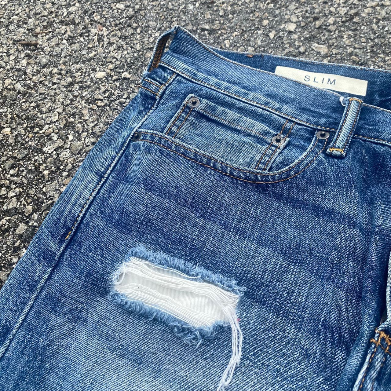 If Six Was Nine Vintage Gap 1969 Slim Distressed Denim Size US 33 - 10 Thumbnail