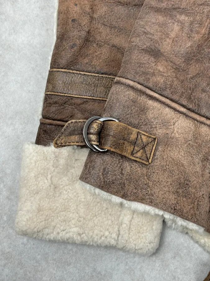 Vintage 2000s Iceberg Brown Shearling Aviator Leather Jacket Size US M / EU 48-50 / 2 - 12 Thumbnail
