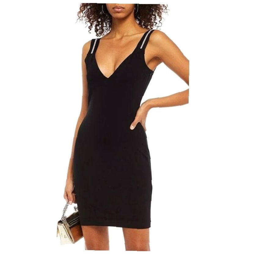 Just Cavalli Just Cavalli No Reserve Black Crystal Rhinestone Mini Dress 40 / 4 Made in Italy Size S / US 4 / IT 40 - 2 Thumbnail