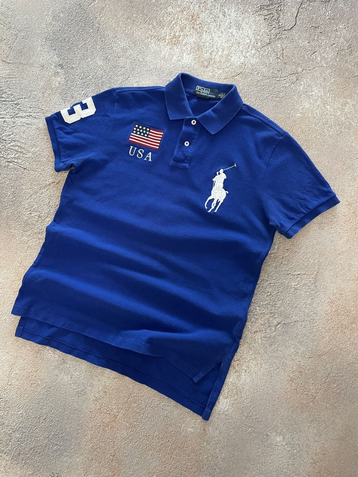 Polo Ralph Lauren Vintage Polo Ralph Lauren USA Flag Polo Shirt Size US M / EU 48-50 / 2 - 2 Thumbnail