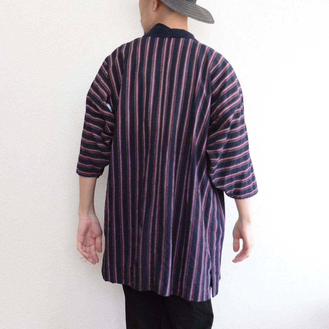 Other Vintage Japanese Noragi Indigo Stripe Cotton Jacket Size L / US 10 / IT 46 - 12 Thumbnail