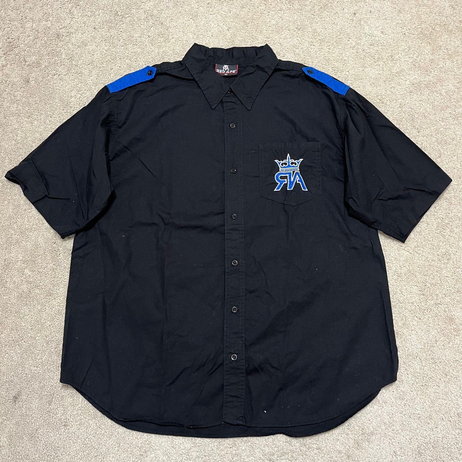 Other Y2K Red Ape Crown Wing Graphic Black Button Up Polo Shirt XL Size US XL / EU 56 / 4 - 2 Thumbnail