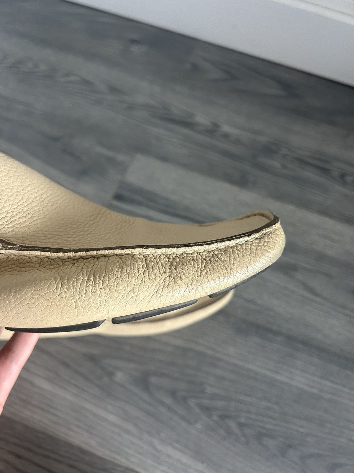 Prada Cream Leather Mocassins Size US 11 / EU 44 - 8 Thumbnail
