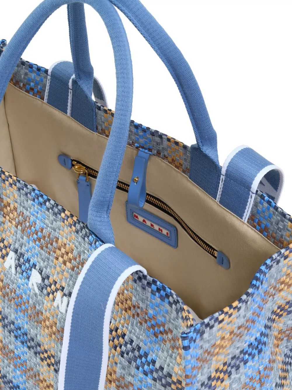 Marni oc11z0525 Size: OS/Checkedred Shopping Bag in Blue Size ONE SIZE - 4 Thumbnail