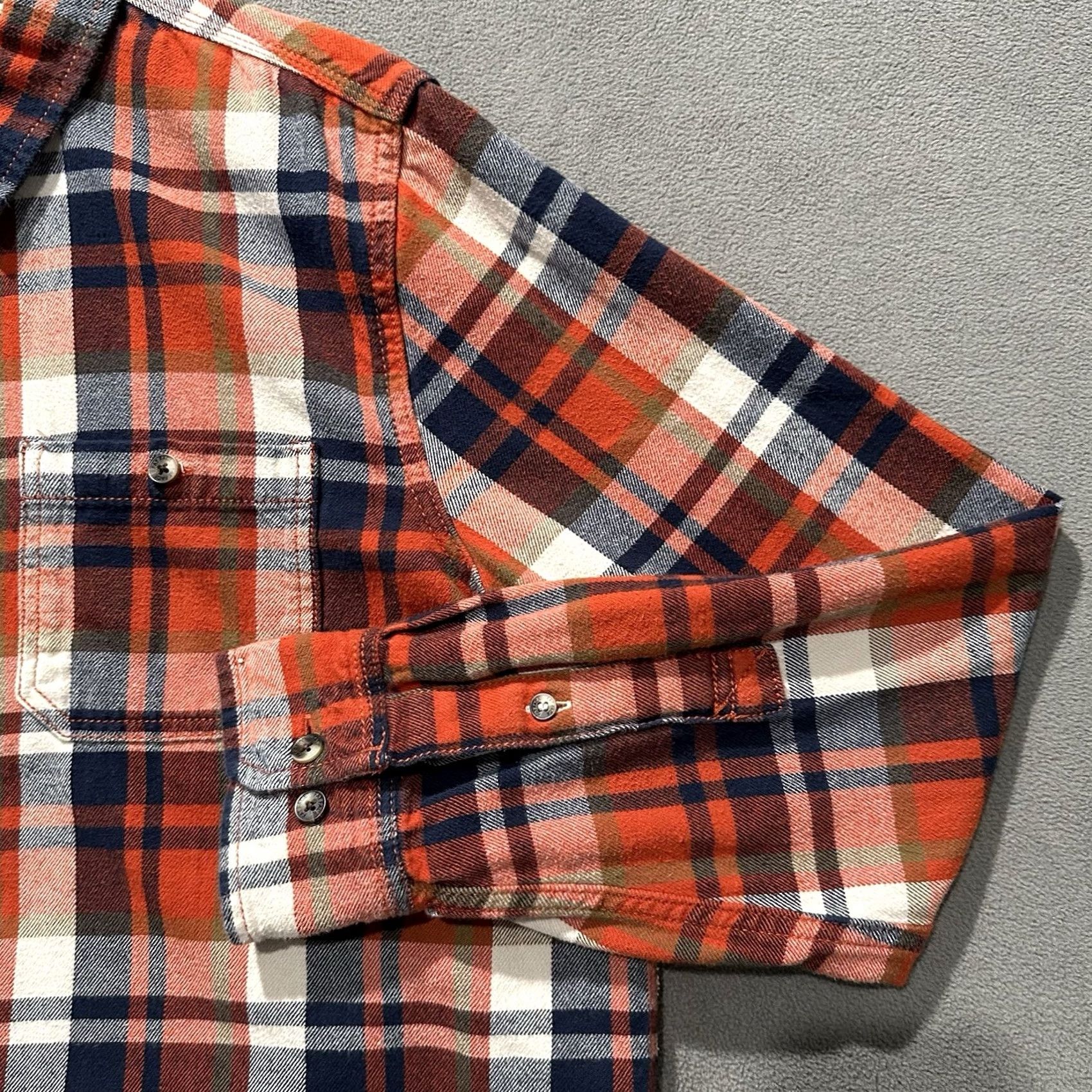 FatFace Fat Face Shirt Mens XL Orange Plaid Flannel Long Sleeve Regular Fit Button Up Size US XL / EU 56 / 4 - 7 Thumbnail