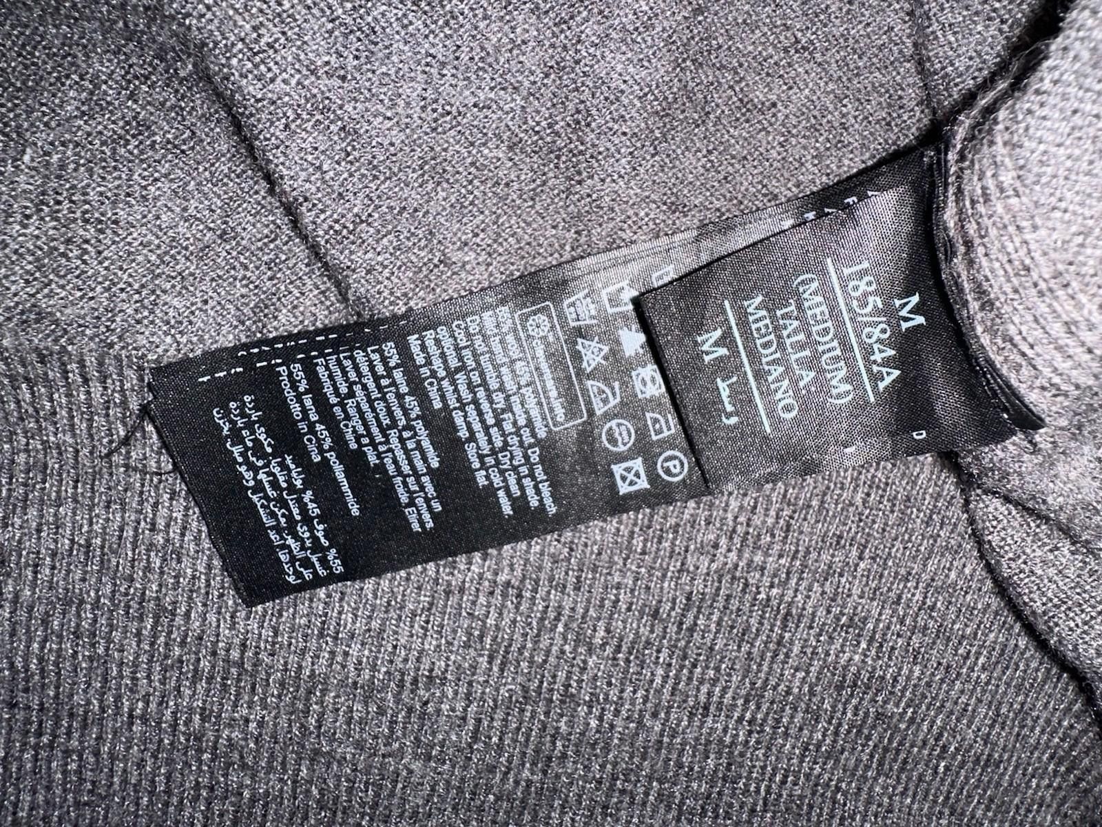 Allsaints All Saints Wool Quarter Zip, Men’s M, Dark Gray Long Sleeve Size US M / EU 48-50 / 2 - 5 Thumbnail