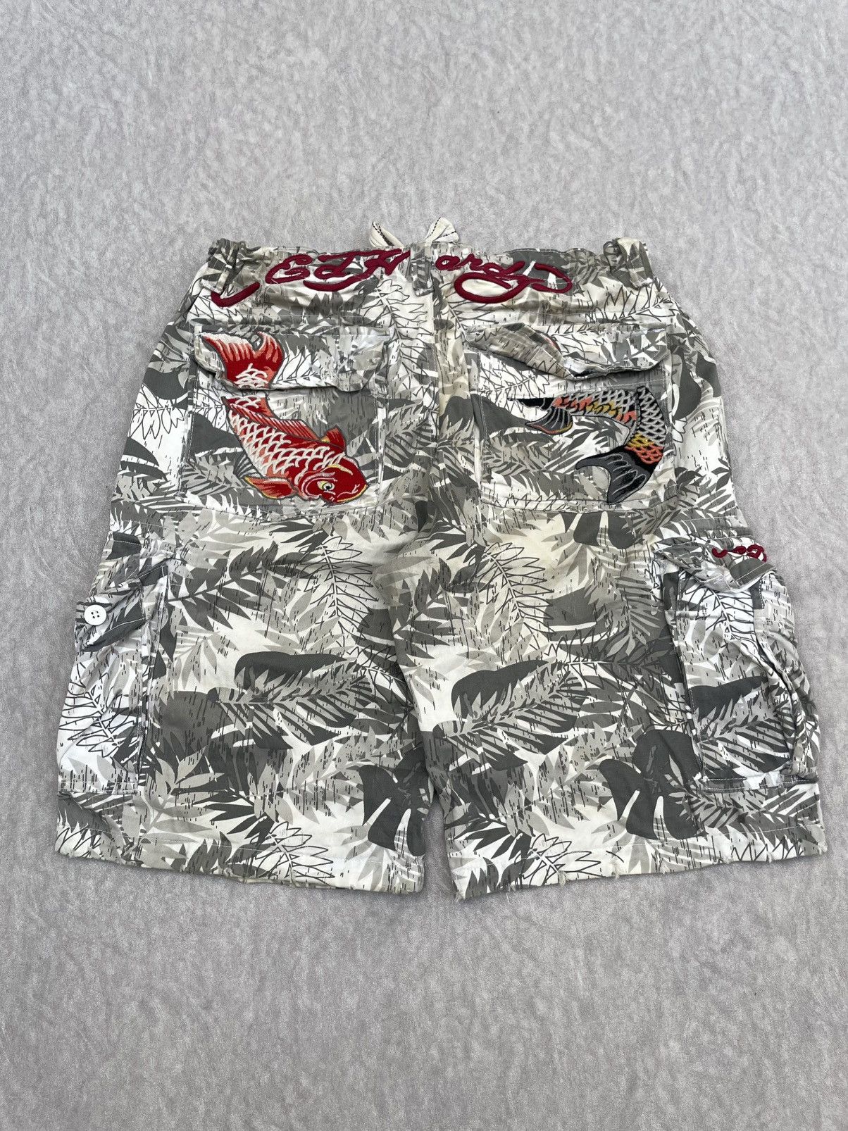 Ed Hardy Y2K Edhardy Embroidery Baggy Shorts Size US 38 / EU 54 - 1 Thumbnail