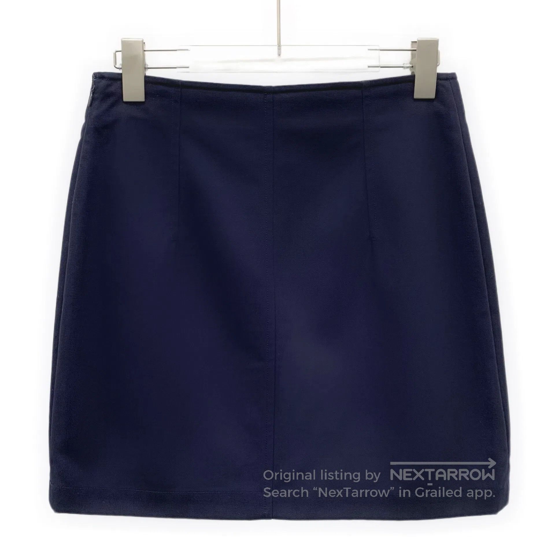 Hermes Hermes size M Dark blue bell chain cotton casual half-skir Size 37" - 2 Thumbnail