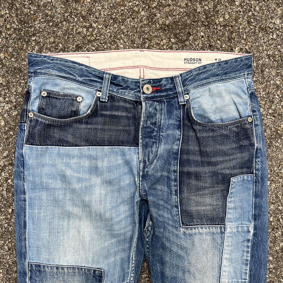 Tommy Hilfiger Tommy Hilfiger Hudson Straight Fit Patched Blue Denim Jeans Size US 33 - 4 Thumbnail
