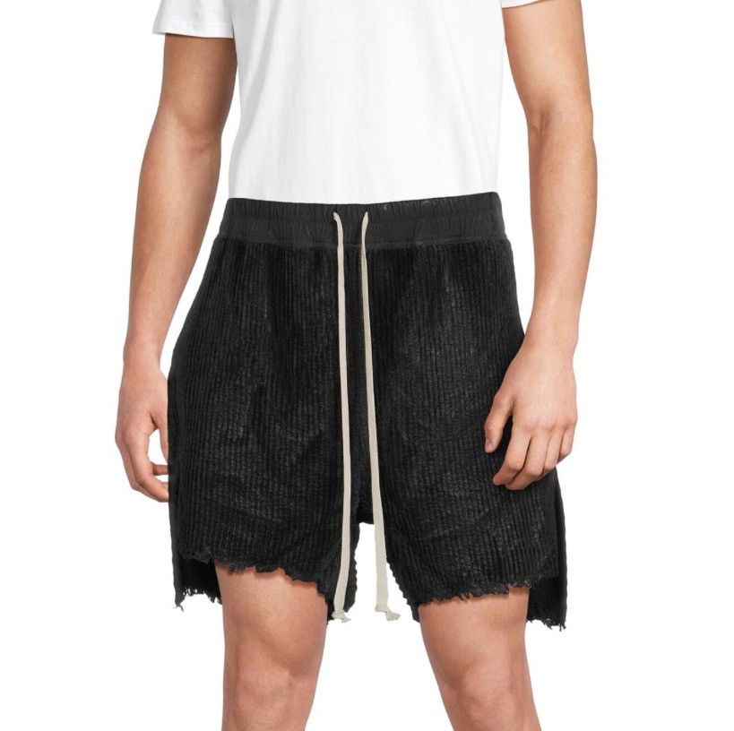 Rick Owens Rick owens porterville 2024 distressed corduroy shorts Size US 34 / EU 50 - 1 Thumbnail