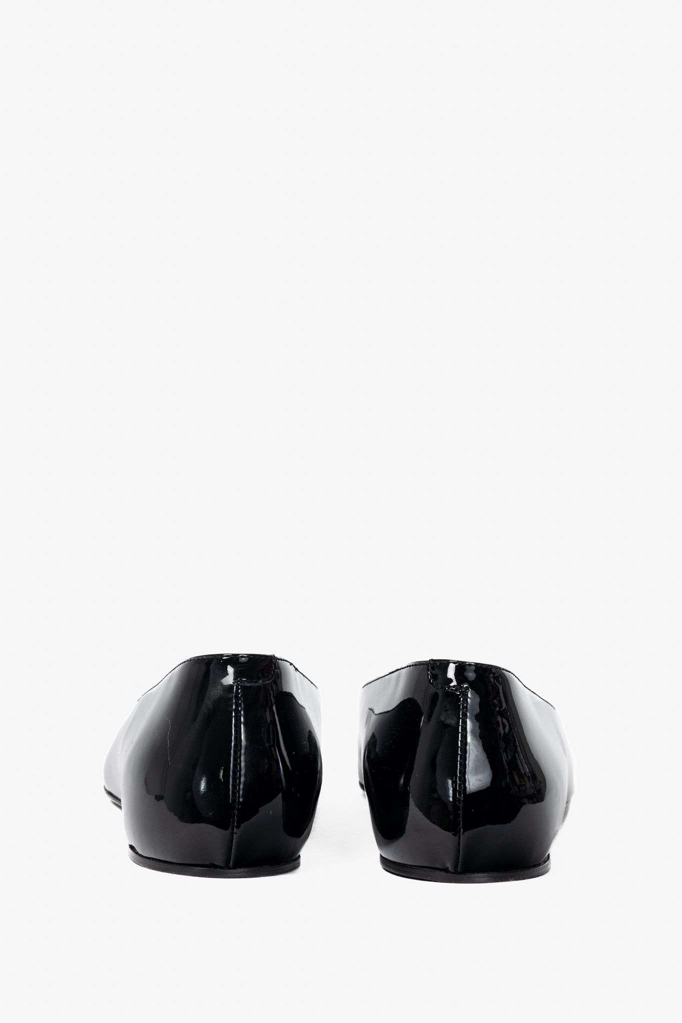 Toteme Toteme "The Patent Asymmetric" Pointed-Toe Ballet Flats Size US 8.5 / IT 38.5 - 3 Thumbnail