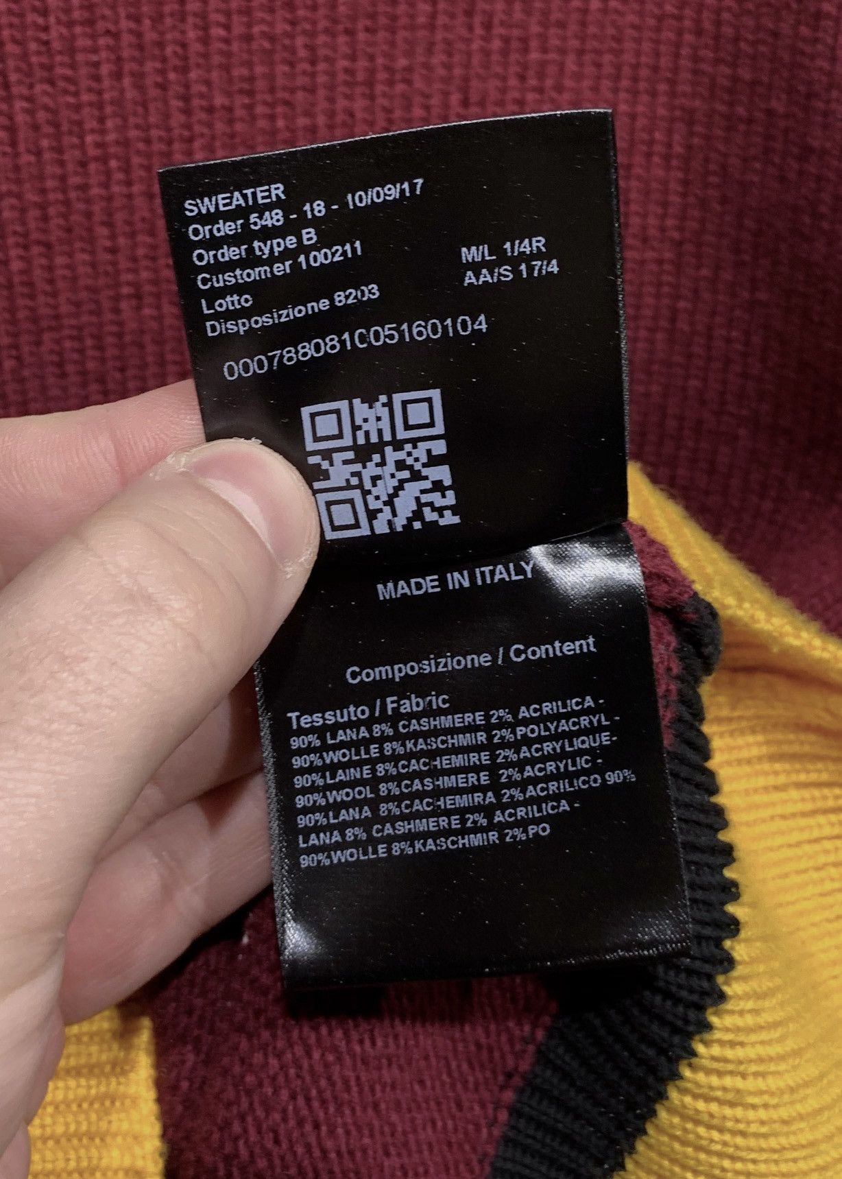 Calvin Klein 205W39NYC Calvin Klein 205W39NYC Red Yellow Striped Sweater Size US M / EU 48-50 / 2 - 7 Thumbnail