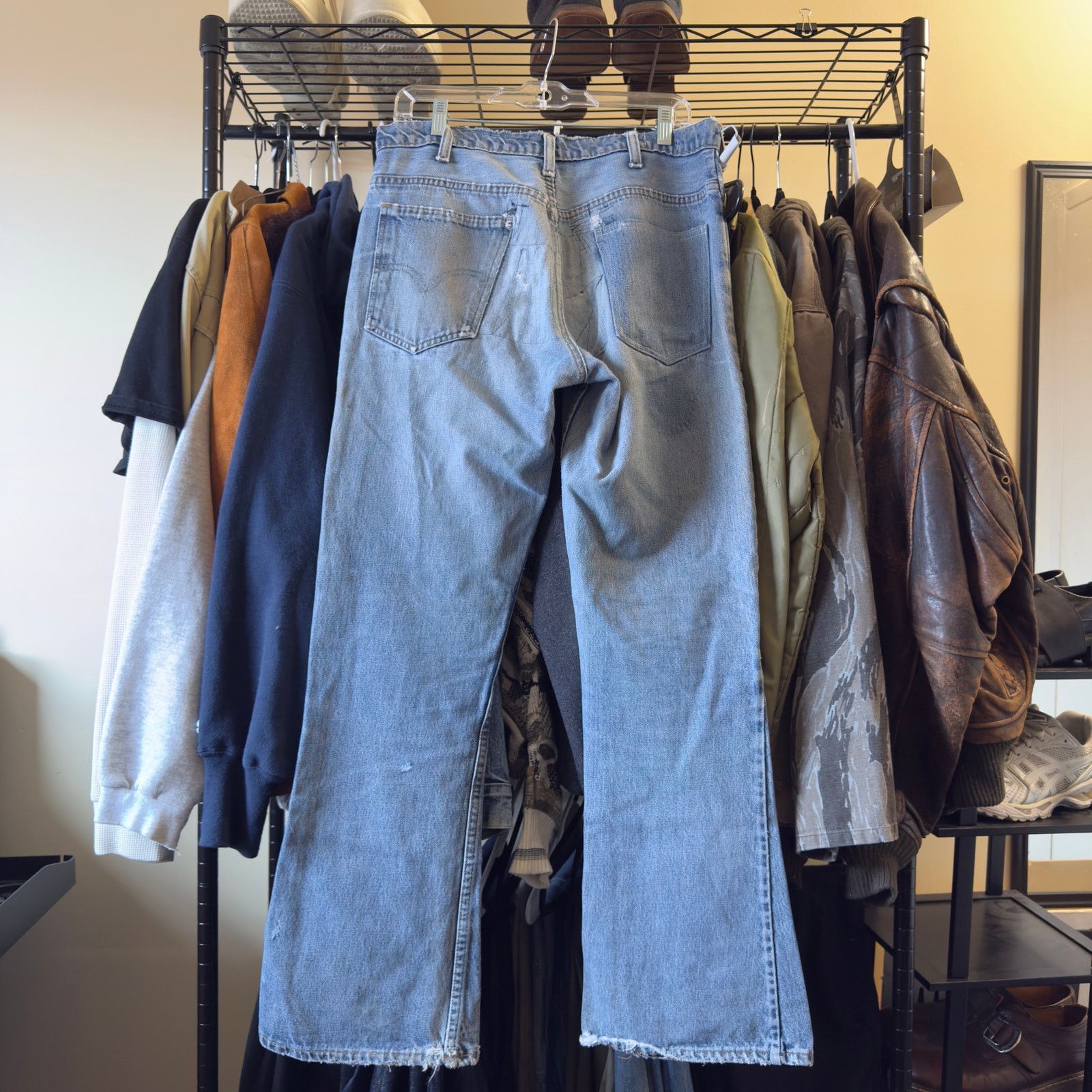 Levi's 70s Levi 646 Patchwork Flared Bellbottom Jeans 32x31.5 Size US 32 / EU 48 - 5 Thumbnail