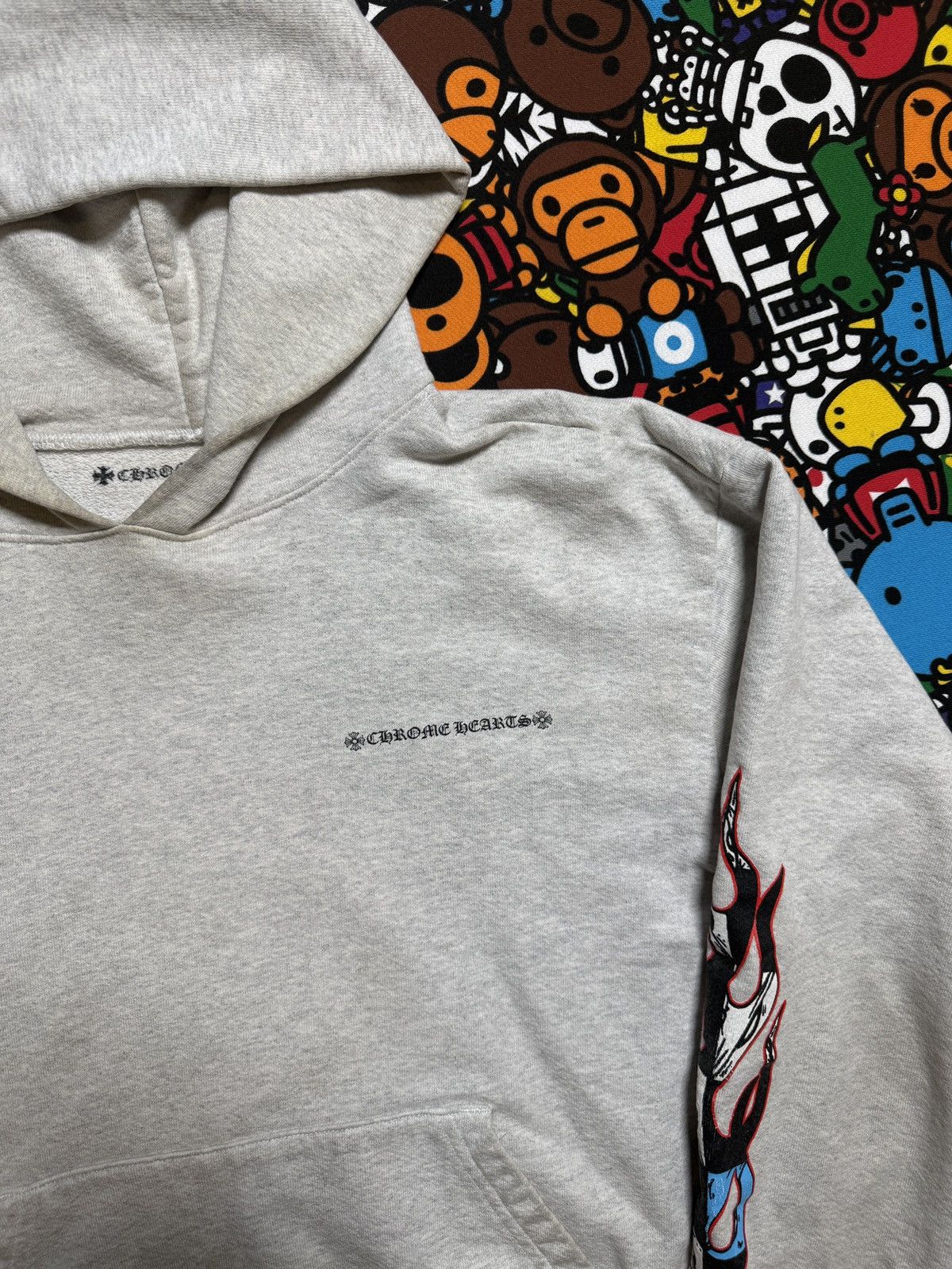 Chrome Hearts Chrome Hearts Grey Matty Boy Multi Logo Pullover Hoodie Size US L / EU 52-54 / 3 - 4 Thumbnail