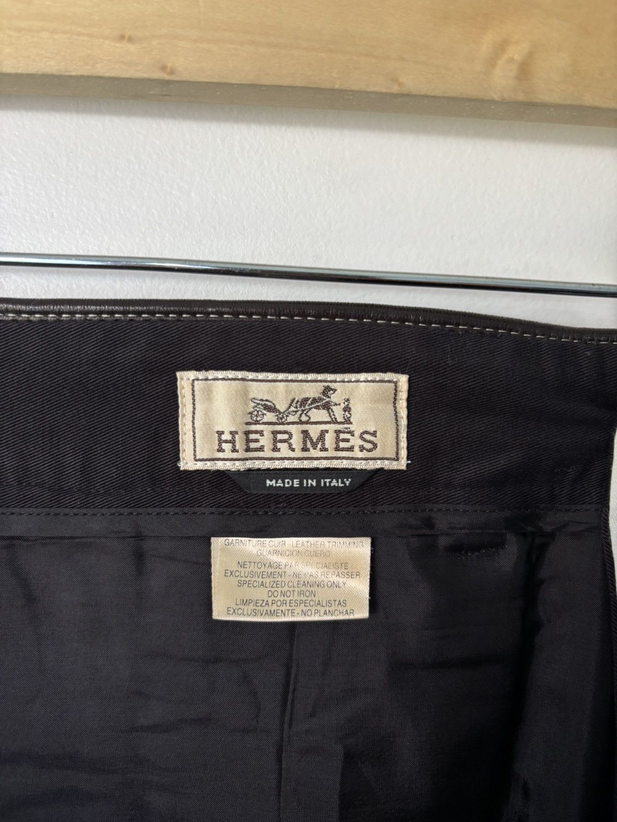 Hermes Vintage Hermes Leather Trimmed Trouser Size US 35 - 7 Thumbnail