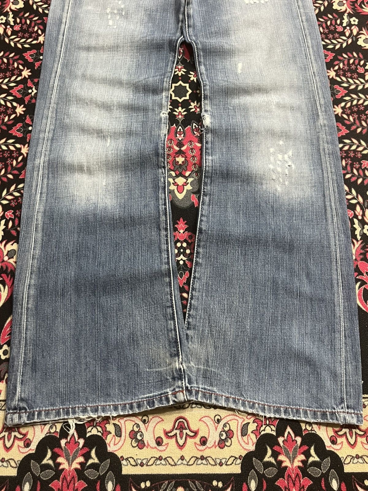 G-Star Vintage G-Star Raw Light Blue Washed Fringe Flare Jeans Size US 30 / EU 46 - 12 Thumbnail