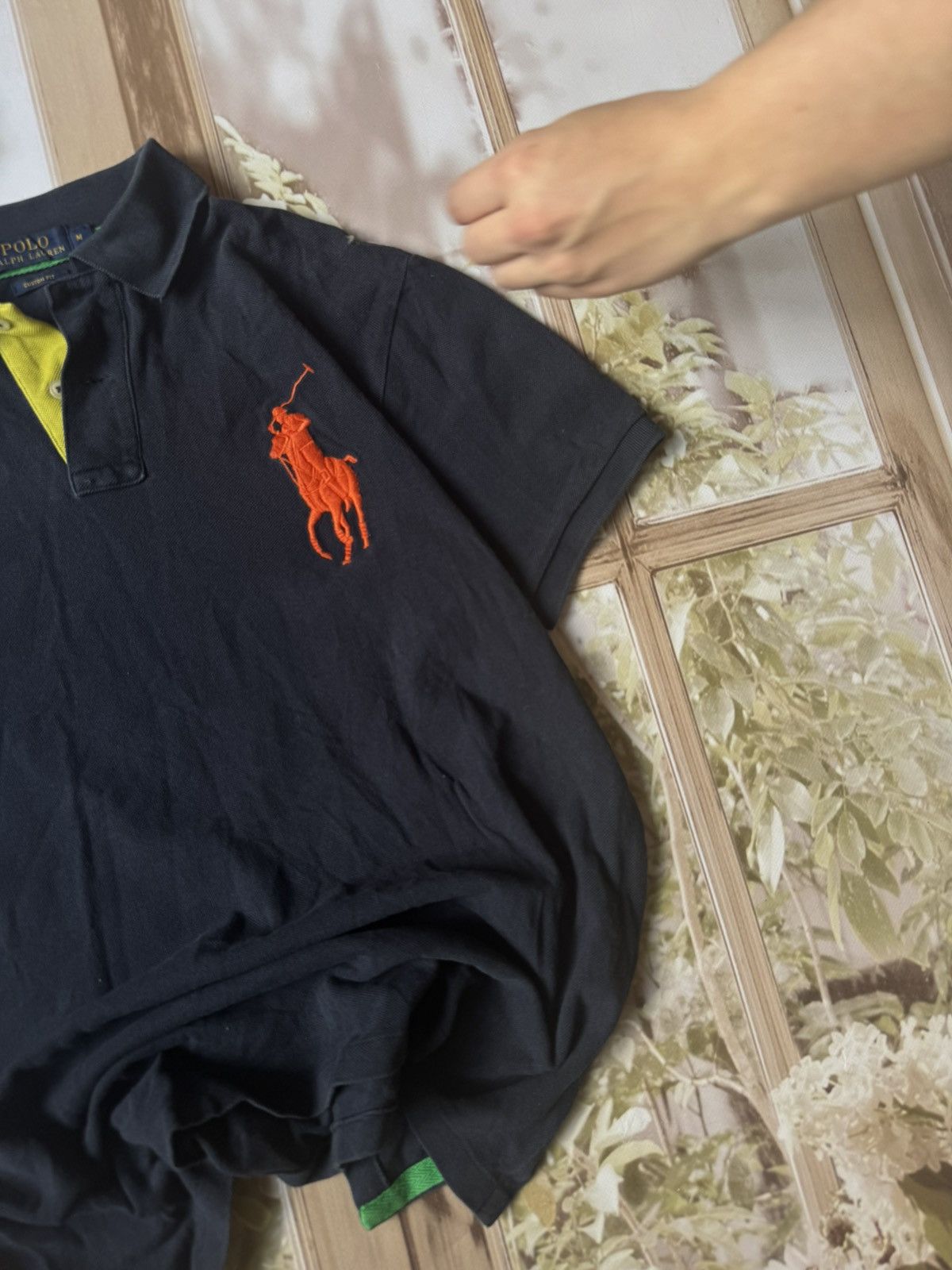 Polo Ralph Lauren Polo Ralph Lauren Big Pony Navy Polo with Neon Accents Size US M / EU 48-50 / 2 - 3 Thumbnail