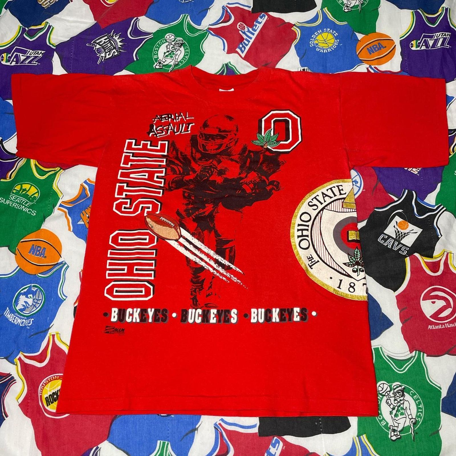 Salem Sportswear × Vintage VTG 1991 NCAA Ohio State Buckeyes Mens Sz L Large T-Shirt Size US L / EU 52-54 / 3 - 1 Thumbnail