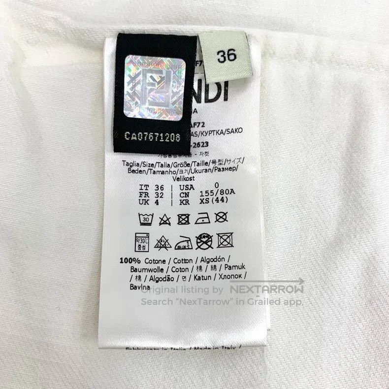 Fendi Fendi White pocket embossed cotton collar single-breasted Size XXS / US 00 / IT 34 - 6 Thumbnail