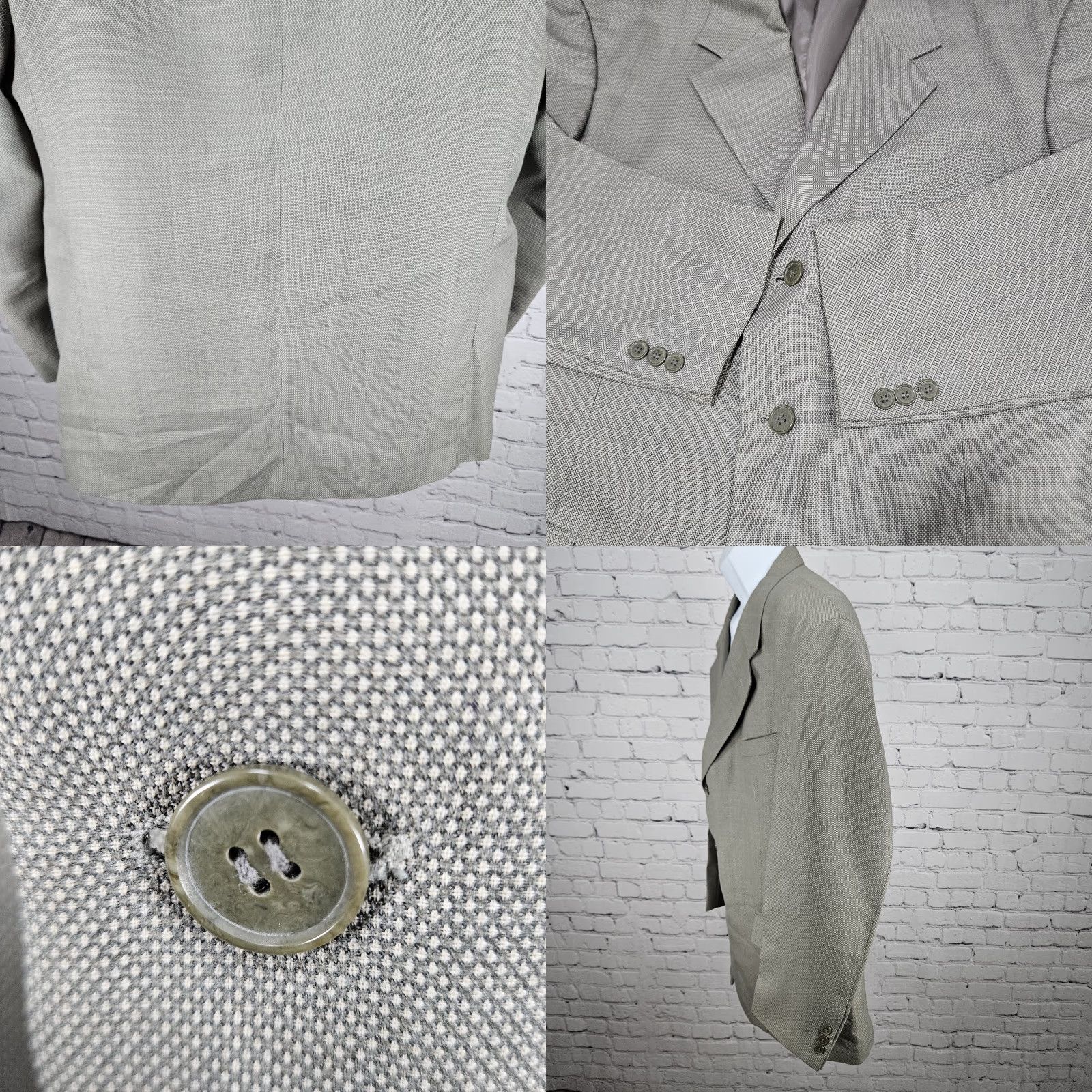 Vintage VINTAGE Georgio Giovanno Grey Wool Blend 3 Button Ventless Notch Blazer Sport Coat 43R Size 46R - 9 Thumbnail