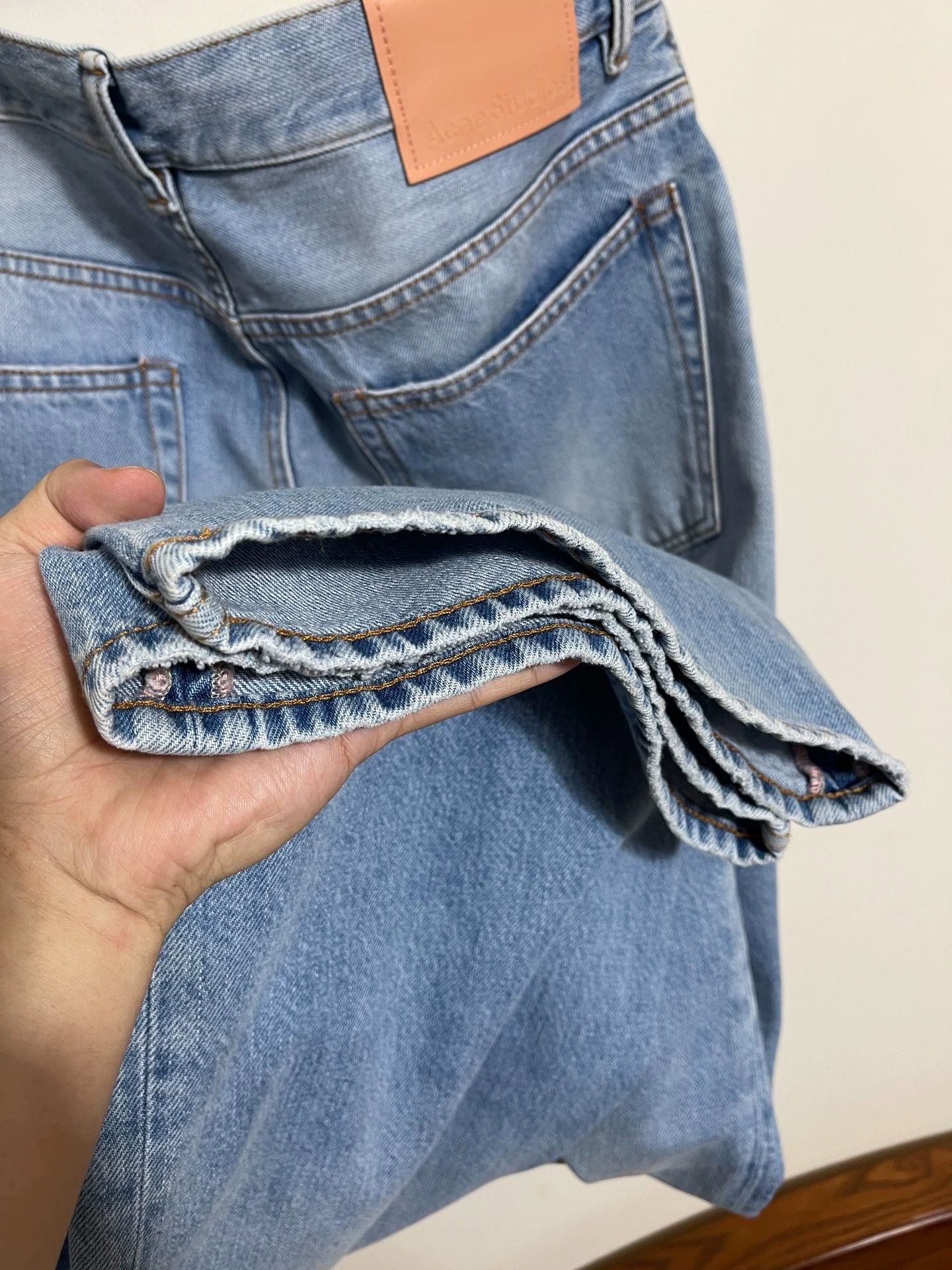 Acne Studios Acne Studios 2021M Light Blue Wash Wide Leg Jeans 31/30 Size US 31 - 6 Thumbnail
