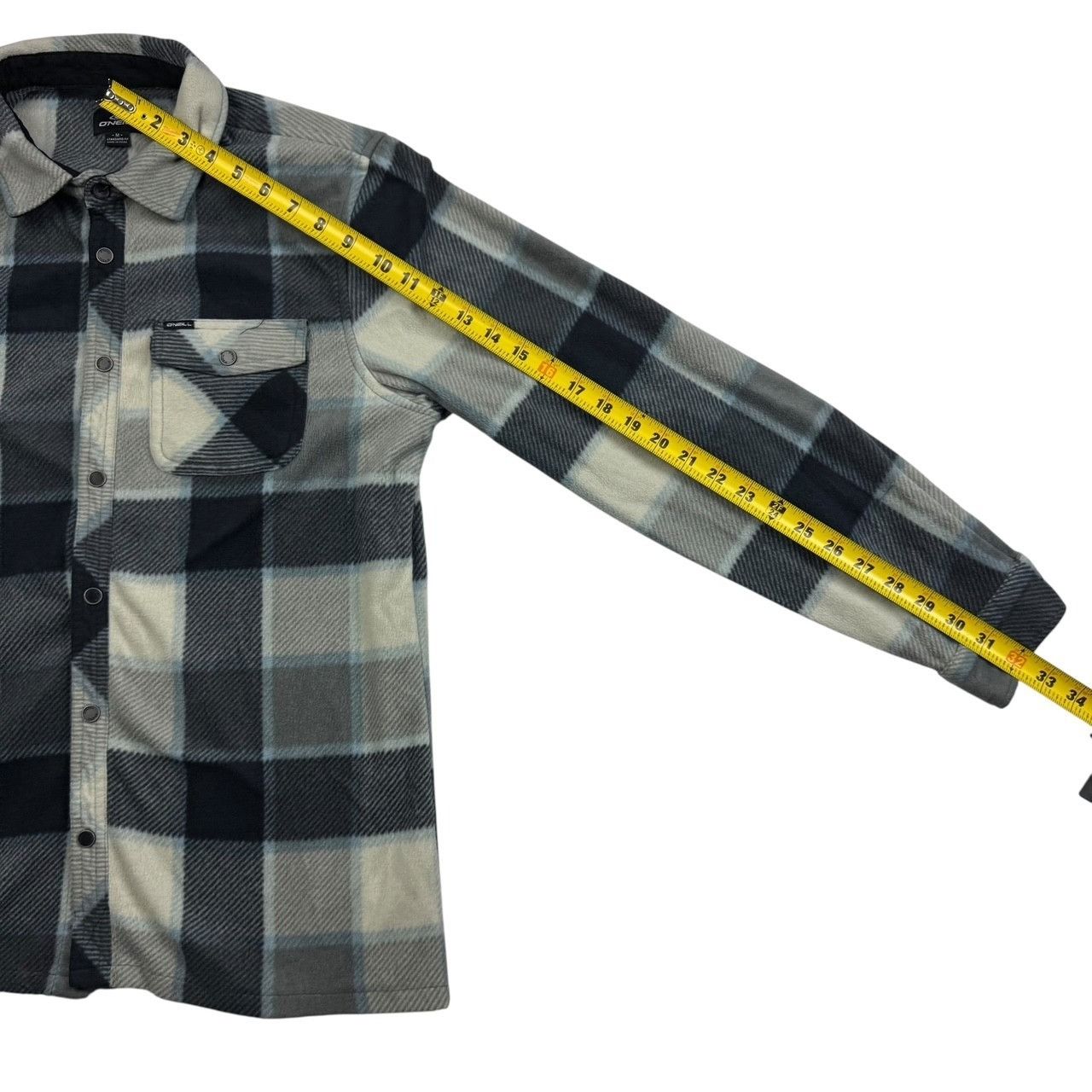 O'Neill O'Neill Men's Fleece L/S Snap Shirt Gray/Black Beige Plaid • Size US M / EU 48-50 / 2 - 7 Thumbnail