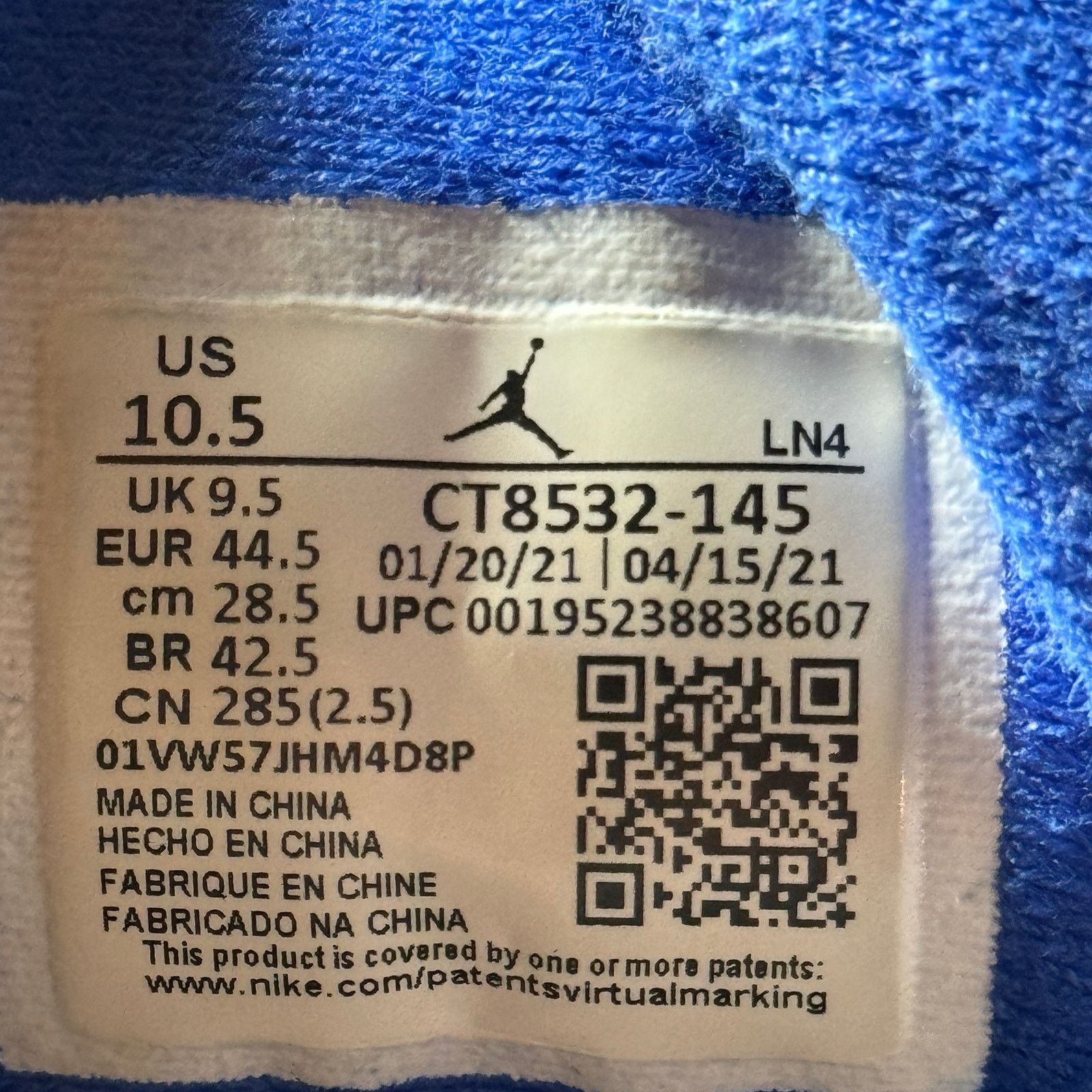 Jordan Brand × Nike Nike Air Jordan 3 Retro Racer Blue Men's Shoes - Size 10.5 Size US 10.5 / EU 43-44 - 7 Thumbnail