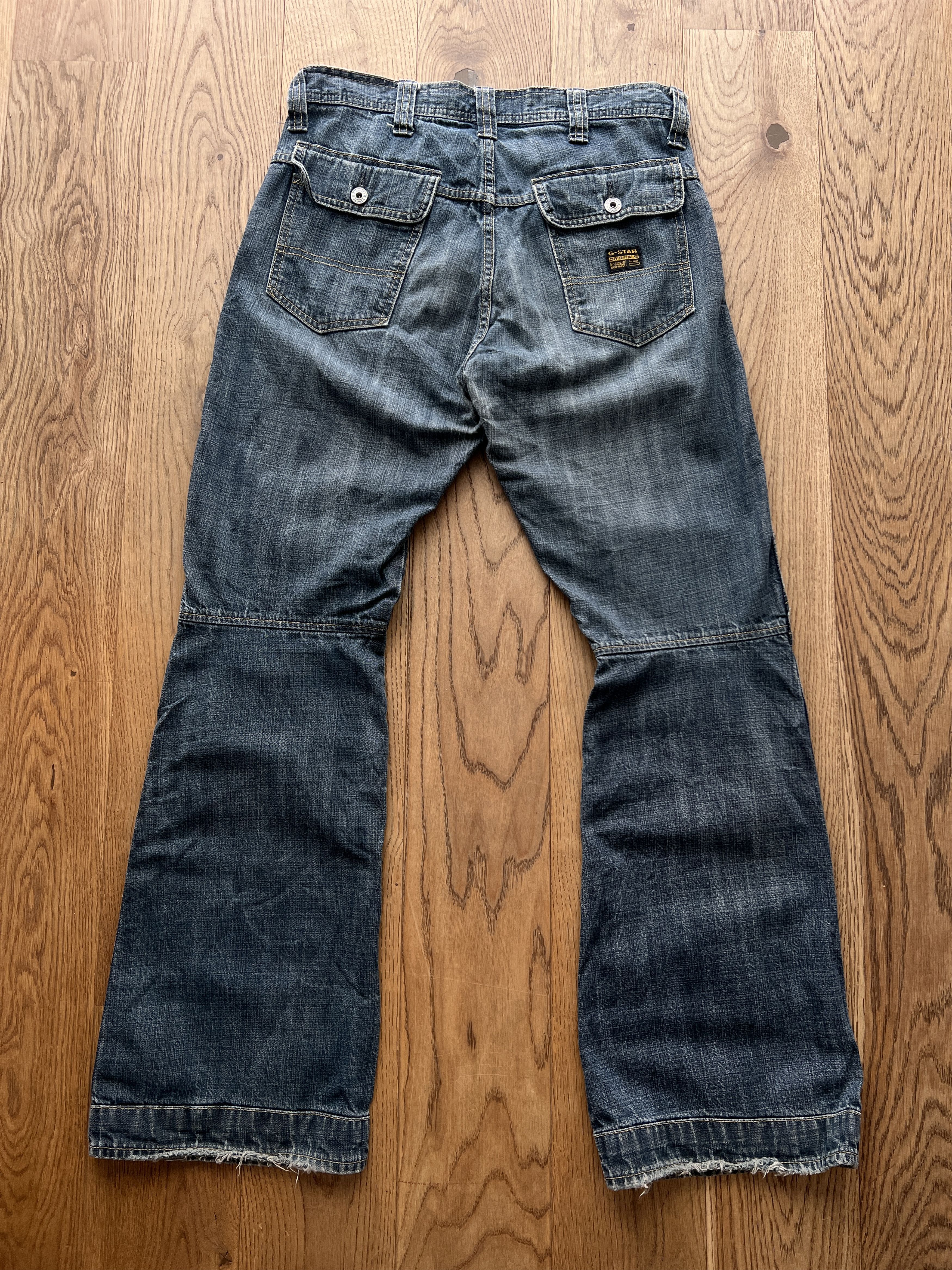 G-Star 90s G-Star RAW Comwood double knee flared boot cut denim y2k Size US 31 - 4 Thumbnail