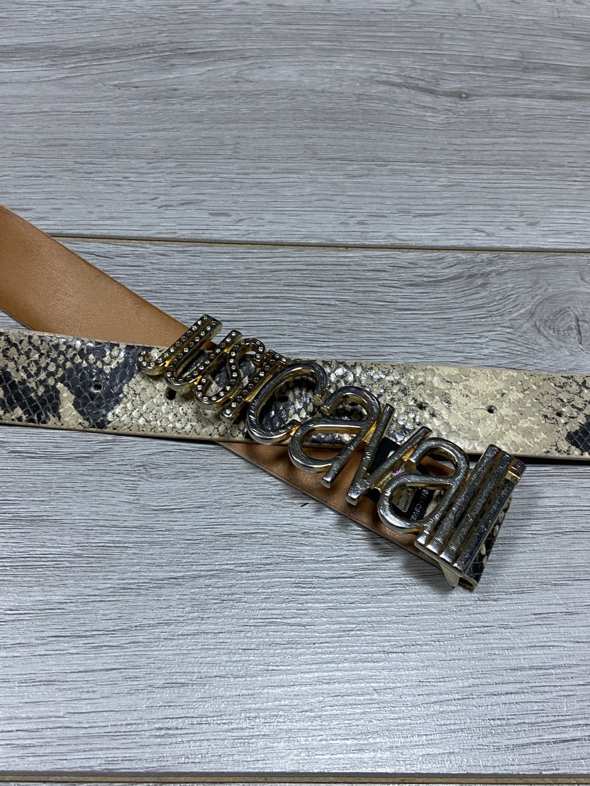 Just Cavalli Just Cavalli Leather python Vintage spell out letters Belt Size ONE SIZE - 2 Thumbnail