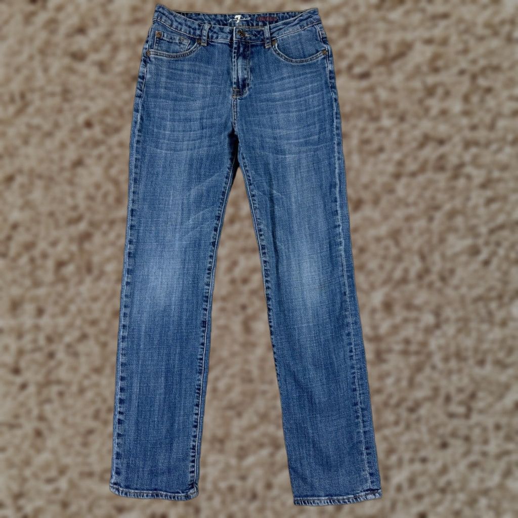7 For All Mankind 7 For All Mankind Jeans Women 16 Blue Denim Mid Rise Straight 5-Pocket Cotton Denim Shirt? Size 38" / US 16 / IT 52 - 1 Thumbnail