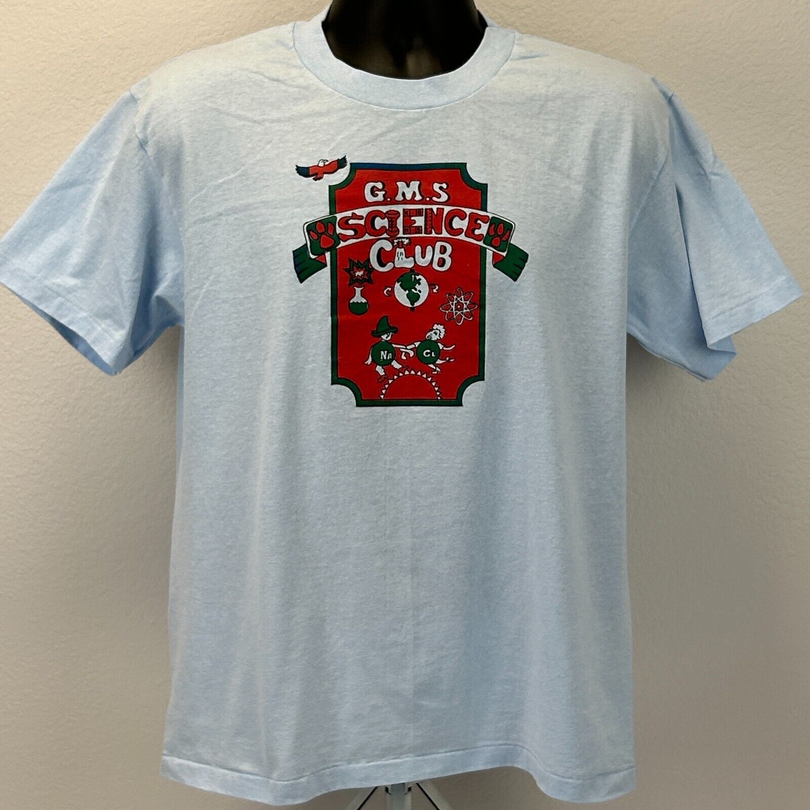 Hanes Vintage 90s GMS Science Club T Shirt Scientist School Blue L Size US L / EU 52-54 / 3 - 2 Thumbnail