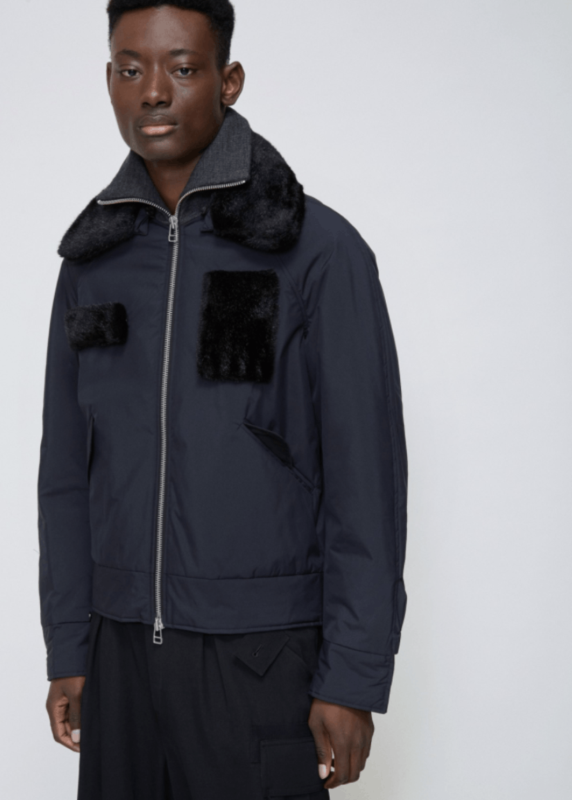 Tonsure Bomber jacket with fur collar and patch Size US L / EU 52-54 / 3 - 1 Thumbnail