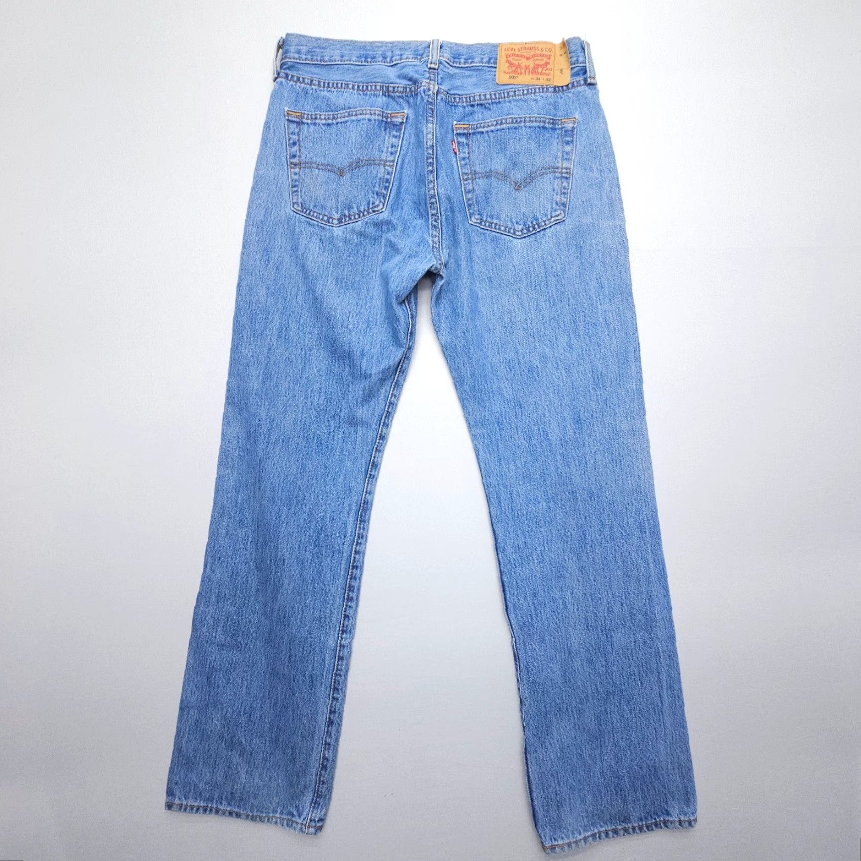 Levi's VINTAGE Levi's 501 Jeans Mens 34 x 32 Distressed Button Fly Regular 5-Pocket Denim Blue Factory? Size US 34 / EU 50 - 2 Thumbnail