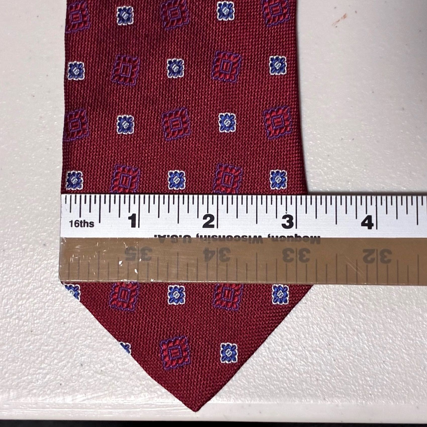 Brooks Brothers Brooks Brothers Geometric Medallion Silk Necktie Mens Red Burgundy Pattern Tie Size ONE SIZE - 5 Thumbnail