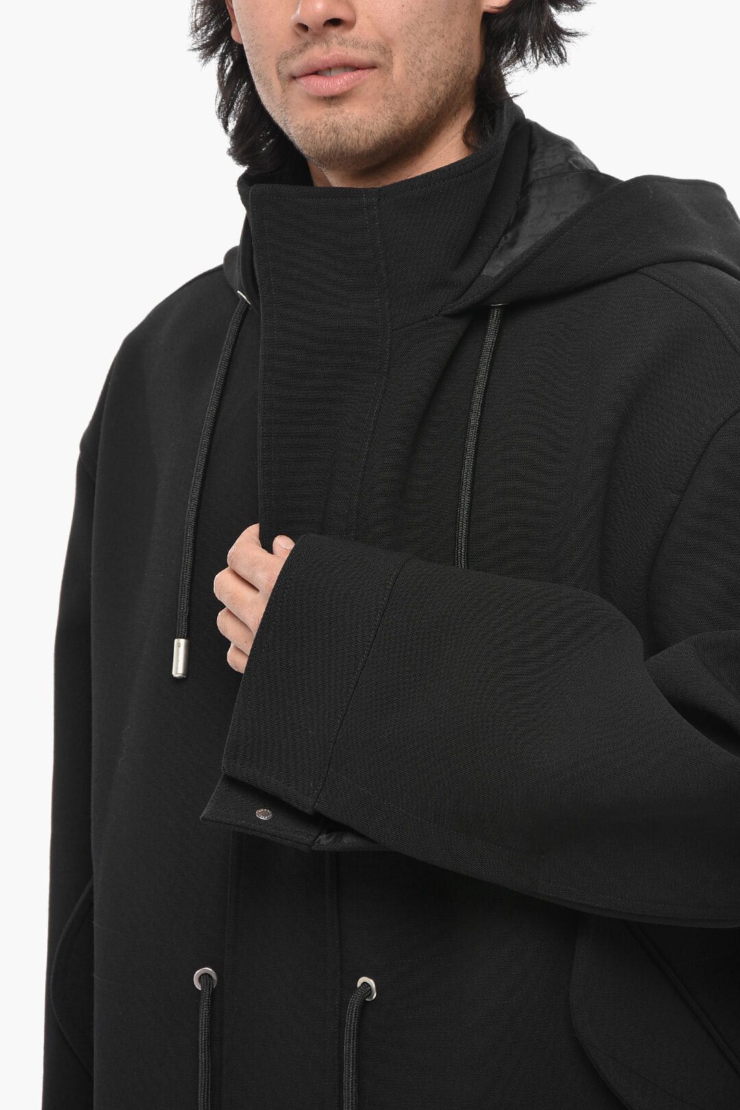 Off-White og1mm0426 Wool Parka in Black Size US L / EU 52-54 / 3 - 3 Thumbnail