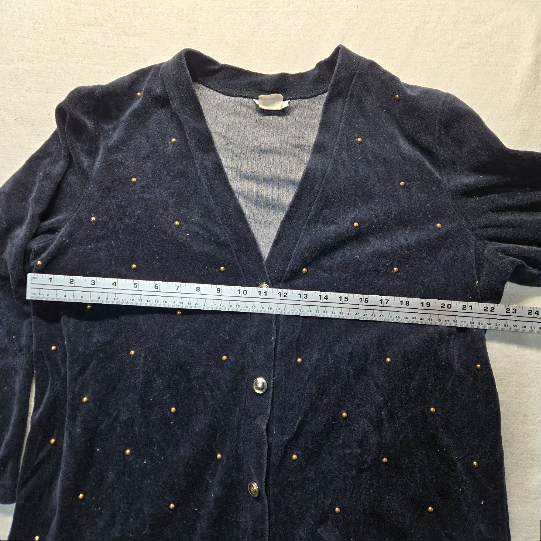 Vintage Fashion Formulas Black Gold Beaded Button Up Sweater Adult Women's XL Size Black Beaded Sweater Mens Womens Boys Girls Size XL / US 12-14 / IT 48-50 - 4 Thumbnail