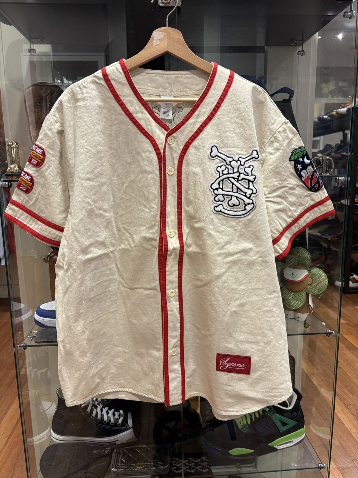 Supreme Supreme Patches Denim Baseball Jersey Size US L / EU 52-54 / 3 - 1 Thumbnail