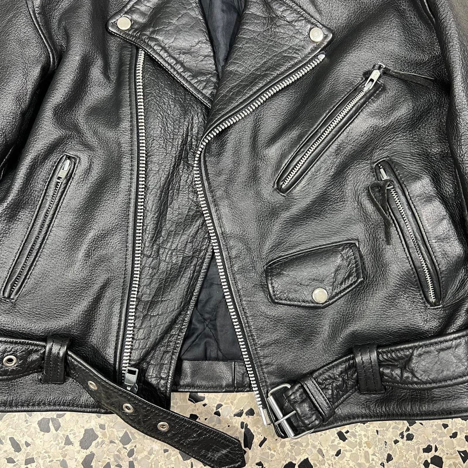 Japanese Brand VINTAGE 90S PUNK MOTORCYCLE LEATHER RIDER JACKET Size US S / EU 44-46 / 1 - 3 Thumbnail