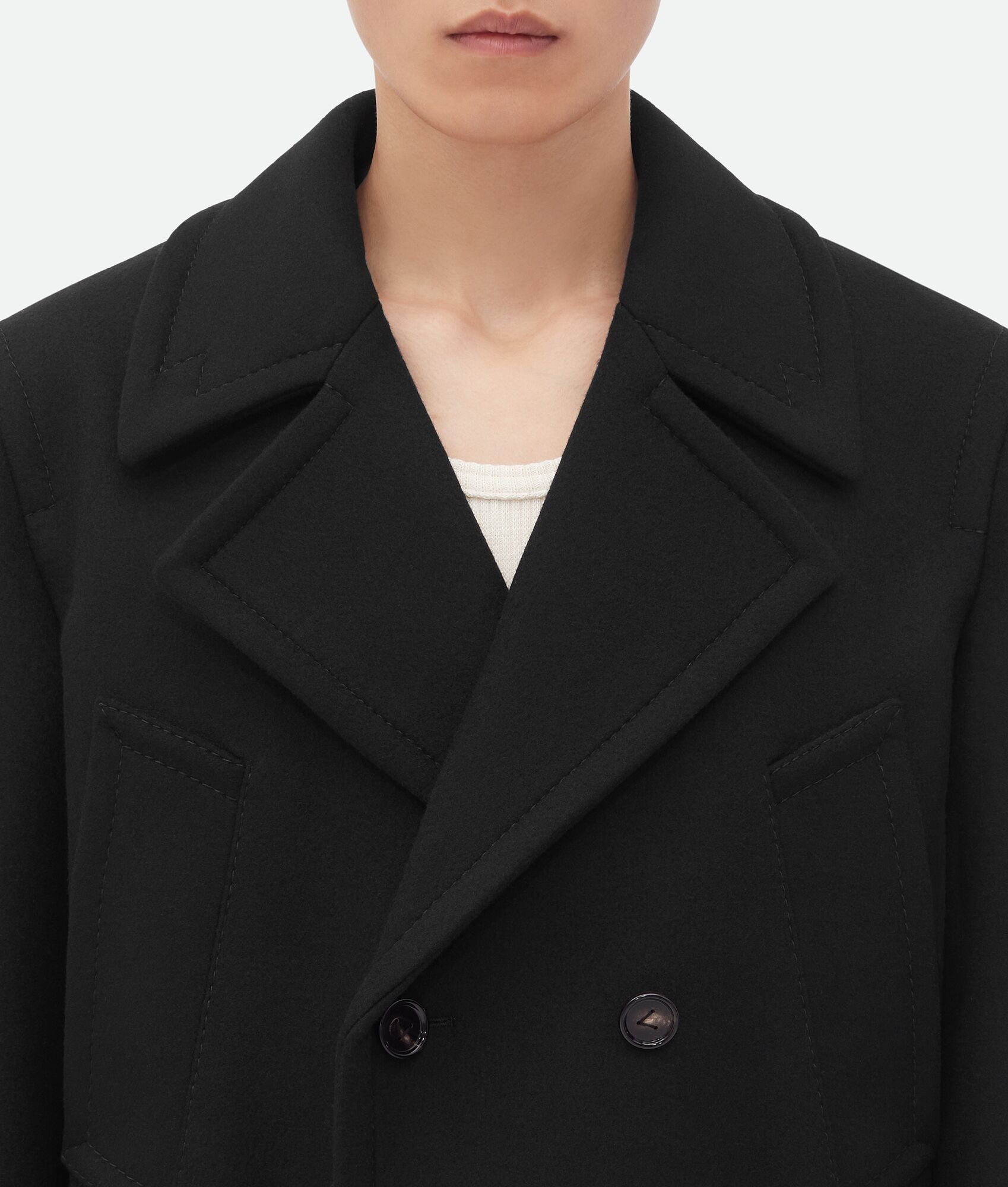 o1w1db10825 Felted Wool Short Blouson Jacket in Black