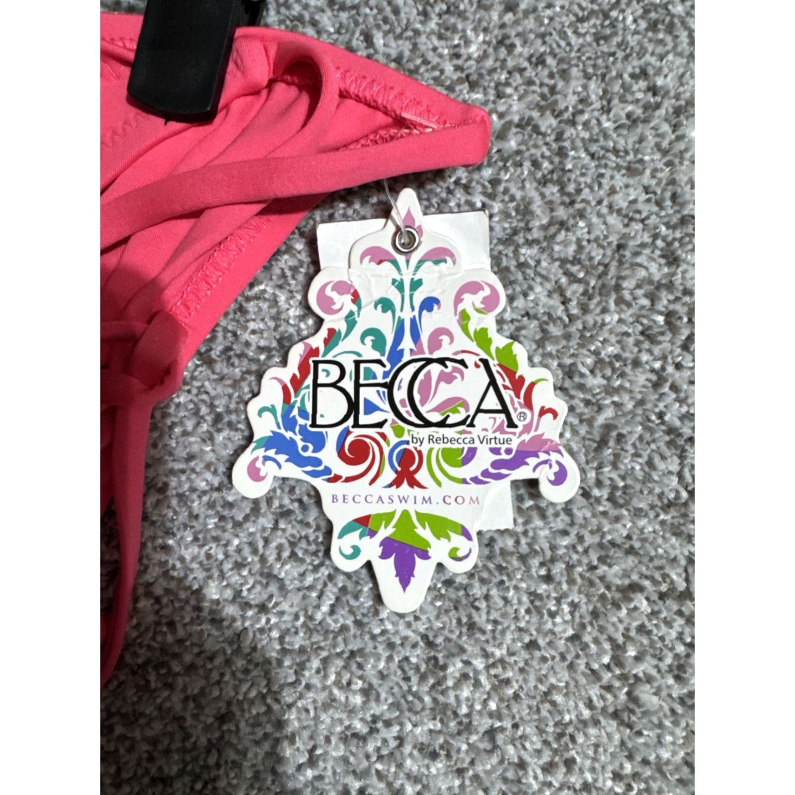 Vintage BECCA Bikini Bottom Womens XS Coquette Chic Beachy Swimwear Y2K Style Hot Pink Size 26" / US 2 / IT 38 - 2 Thumbnail